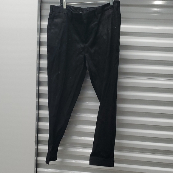 Neil Barrett Black Dress Pants Full-Length Straight Leg With Zipper Detail
